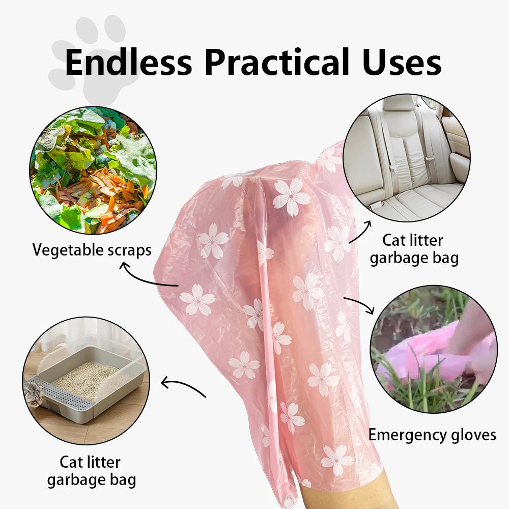 Photodegradable Dog Poop Bag with Floral Fragrance and Leak Proof Pet Feces and Garbage Bag Dispenser Gift