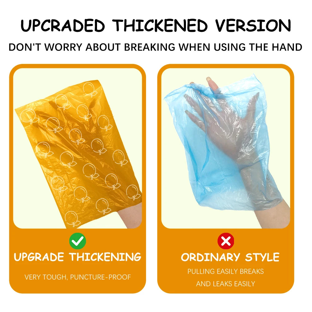 Photodegradable Orange Dog Poop Bags with Orange Fragrance and Thickened Pet Feces Garbage Bag with Dispenser