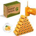 Photodegradable Orange Dog Poop Bags with Orange Fragrance and Thickened Pet Feces Garbage Bag with Dispenser