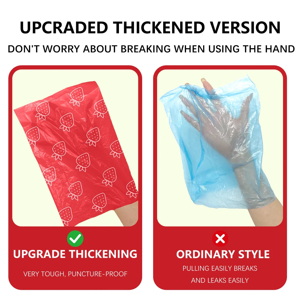 Eco-Friendly Photodegradable Dog Waste Bags with Refreshing Strawberry Scent - Leak Proof & Perfect for Outdoor Use